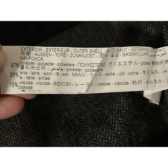 ZARA Woman XS Wool‎ Blend Herringbone Longline Collarless Boyfriend Blazer - Picture 4 of 6